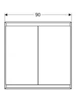 Geberit One 2 ajtós tükrös szekrény ComfortLight világítással 90x90 cm, fehér 505.803.00.2