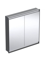 Geberit One 2 ajtós tükrös szekrény ComfortLight világítással 90x90 cm, matt fekete 505.803.00.7