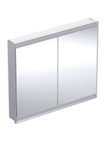 Geberit One 2 ajtós tükrös szekrény ComfortLight világítással 105x90 cm, eloxált alumínium 505.804.00.1