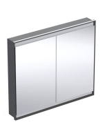 Geberit One 2 ajtós tükrös szekrény ComfortLight világítással 105x90 cm, matt fekete 505.804.00.7