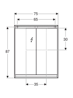 Geberit One tükrös szekrény két ajtóval 75x90 cm, világítással, fehér 505.812.00.2