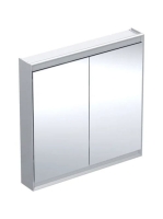 Geberit One tükrös szekrény két ajtóval 90x90 cm, világítással, aluminium 505.813.00.1