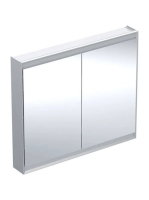 Geberit One tükrös szekrény két ajtóval 105x90 cm, világítással, alumínium 505.814.00.1