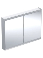 Geberit One tükrös szekrény két ajtóval 120x90 cm, világítással, alumínium 505.815.00.1