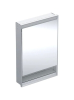 Geberit One balra nyíló tükrös szekrény polccal és világítással 60x90 cm, eloxált alumínium 505.820.00.1