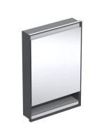 Geberit One jobbra nyíló tükrös szekrény polccal és világítással 60x90 cm, matt fekete 505.821.00.7