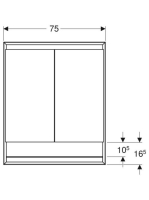 Geberit One tükrös szekrény polccal és ComfortLight világítással 75 cm, fehér 505.822.00.2