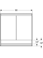 Geberit One tükrös szekrény polccal és ComfortLight világítással 90 cm, fehér 505.823.00.2