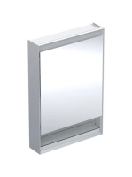 Geberit One tükrös szekrény nyitott polccal és világítással 60x90 cm, balos ajtóval, alumínium 505.830.00.1