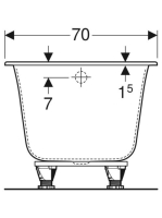 Geberit Soana egyenes fürdőkád 160x70 cm, lábakkal 554.001.01.1