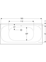 Geberit Soana Duo egyenes fürdőkád 190x90 cm, lábakkal 554.005.01.1