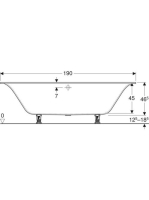 Geberit Soana Duo egyenes fürdőkád 190x90 cm, lábakkal 554.005.01.1