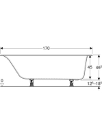Geberit Soana egyenes fürdőkád 170x75 cm, lábakkal 554.014.01.1