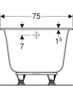 Geberit Soana egyenes fürdőkád 170x75 cm, lábakkal 554.014.01.1