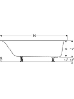 Geberit Soana egyenes fürdőkád 180x80 cm, lábakkal 554.015.01.1