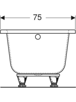 Geberit Perfect egyenes akril kád 160x75 cm lábkészlettel, fényes fehér 554.072.01.1