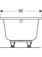 Geberit Perfect egyenes akril kád 180x80 cm lábkészlettel, fényes fehér 554.074.01.1