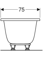 Geberit Tawa egyenes fürdőkád 170x75 cm, lábakkal, fényes fehér 554.121.01.1