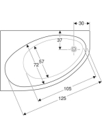 Geberit Selnova 150x100 cm aszimmetrikus fürdőkád lábakkal, fényes fehér 554.272.01.1