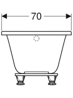 Geberit Selnova 140x70 cm fürdőkád lábakkal, fényes fehér 554.280.01.1