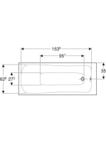 Geberit Selnova 170x70 cm fürdőkád lábakkal, fényes fehér 554.284.01.1