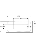 Geberit Selnova 170x75 cm fürdőkád lábakkal, fényes fehér 554.285.01.1