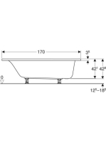 Geberit Selnova 170x75 cm fürdőkád lábakkal, fényes fehér 554.285.01.1