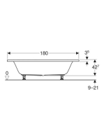 Geberit Selnova Duo 180x80 cm fürdőkád lábakkal, fényes fehér 554.289.01.1