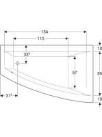 Geberit Selnova Square 170x105 balos aszimmetrikus fürdőkád lábakkal 554.291.01.1