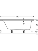 Geberit Selnova Square 140x70 cm egyenes fürdőkád lábakkal 554.380.01.1