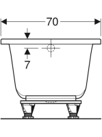 Geberit Selnova Square 140x70 cm egyenes fürdőkád lábakkal 554.380.01.1