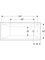 Geberit Selnova Square 160x70 cm egyenes fürdőkád lábakkal 554.382.01.1