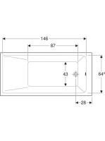 Geberit Selnova Square 160x75 cm egyenes fürdőkád lábakkal 554.383.01.1