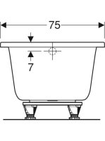 Geberit Selnova Square 160x75 cm egyenes fürdőkád lábakkal 554.383.01.1