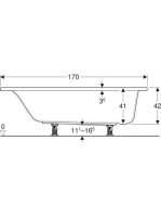 Geberit Selnova Square 170x70 cm egyenes fürdőkád lábakkal 554.384.01.1