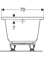 Geberit Selnova Square 170x70 cm egyenes fürdőkád lábakkal 554.384.01.1