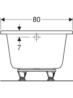 Geberit Selnova Square 180x80 cm egyenes fürdőkád lábakkal 554.386.01.1
