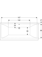 Geberit Selnova Square Duo 180x80 cm egyenes fürdőkád lábakkal 554.387.01.1