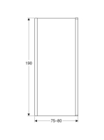 Geberit Geo fix oldalfal 80x190 cm, átlátszó üveggel, Reflex bevonattal, ezüst profillal 560.117.00.2