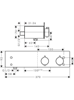 Hansgrohe ShowerTablet 350 termosztátos zuhanycsaptelep falsíkon kívüli szereléshez króm 13102000