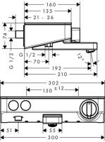 Hansgrohe ShowerTablet Select 300 termosztátos kádcsaptelep 13151000