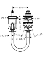 Hansgrohe alaptest 2-lyukú kád csaptelephez 13159180
