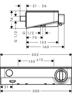 Hansgrohe ShowerTablet Select 300 termosztátos zuhanycsaptelep 13171000