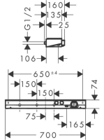 Hansgrohe ShowerTablet Select700 termosztátos csaptelep króm/fehér 13184400