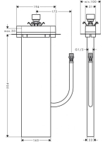 Hansgrohe sBox peremre és épített peremre szerelhető kádcsaptelep alaptest 13560180