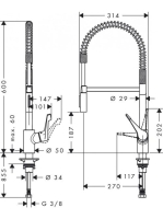 Hansgrohe Cento egykaros konyhai csaptelep XXL 2jet, Semi-Pro, króm 14806000