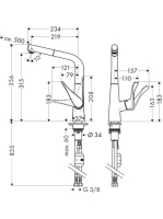 Hansgrohe Metris mosogató csaptelep kihúzható kifolyóval 14821800