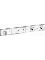 Hansgrohe RainSelect termosztátos zuhanycsaptelep, 5 fogyasztóhoz, króm/fehér 15358400