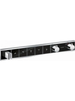 Hansgrohe RainSelect termosztátos zuhanycsaptelep 5 fogyasztóhoz, króm/fekete 15358600