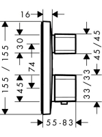 Hansgrohe Ecostat E termosztátos csaptelep 2 fogyasztóhoz 15708000